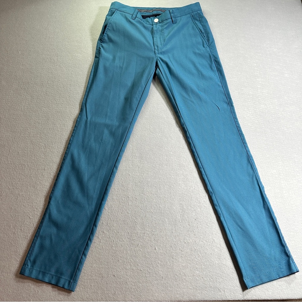 Bonobos Golf Pant Mens 31x34 Blue Herringbone Slim Fit Tapered Tailored Active